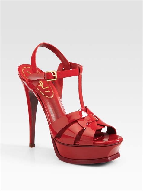 ysl red tribute sandals|ysl tribute platform.